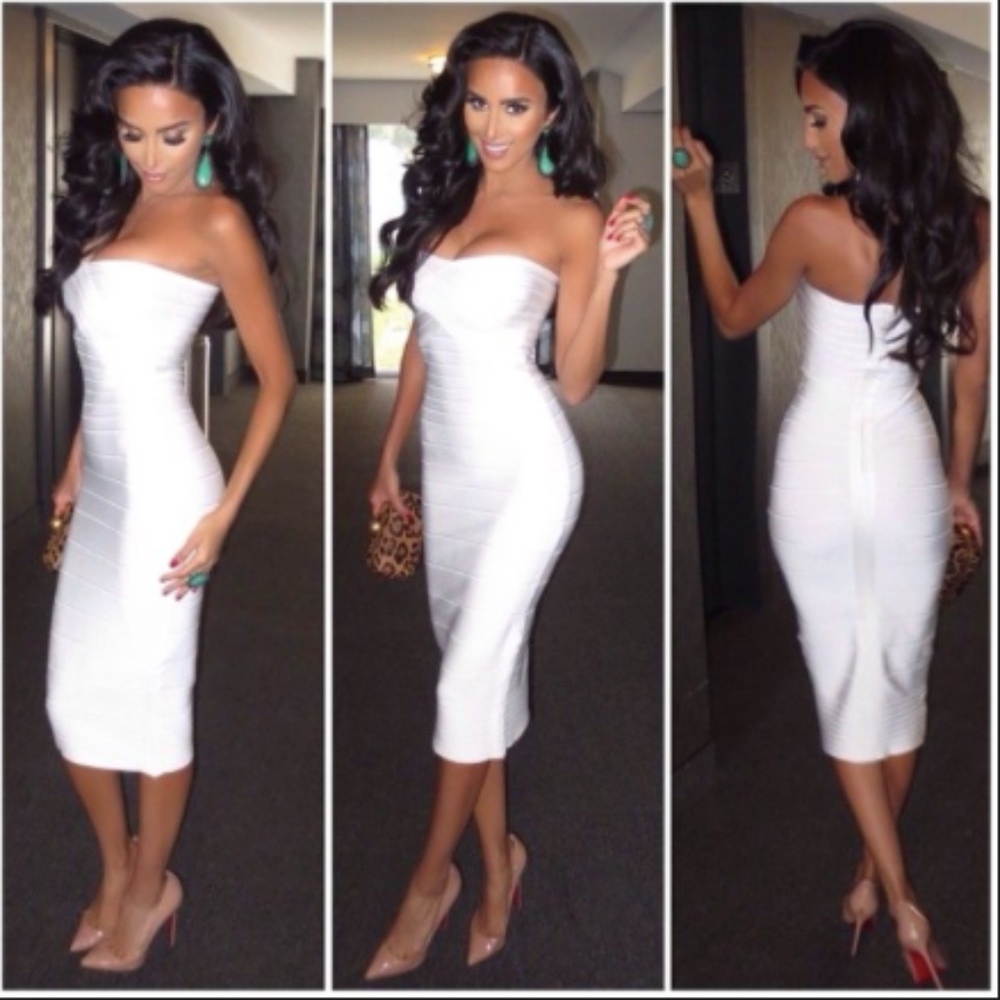 White bandage dress